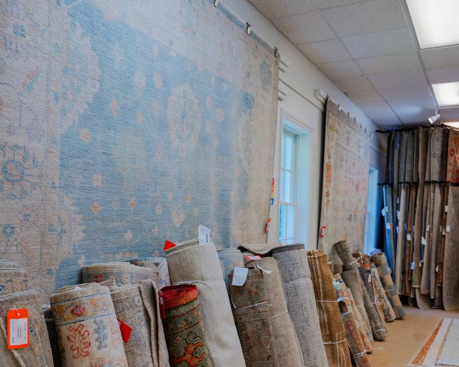 Rugs on display at Dwyer Rugs, Charlotte