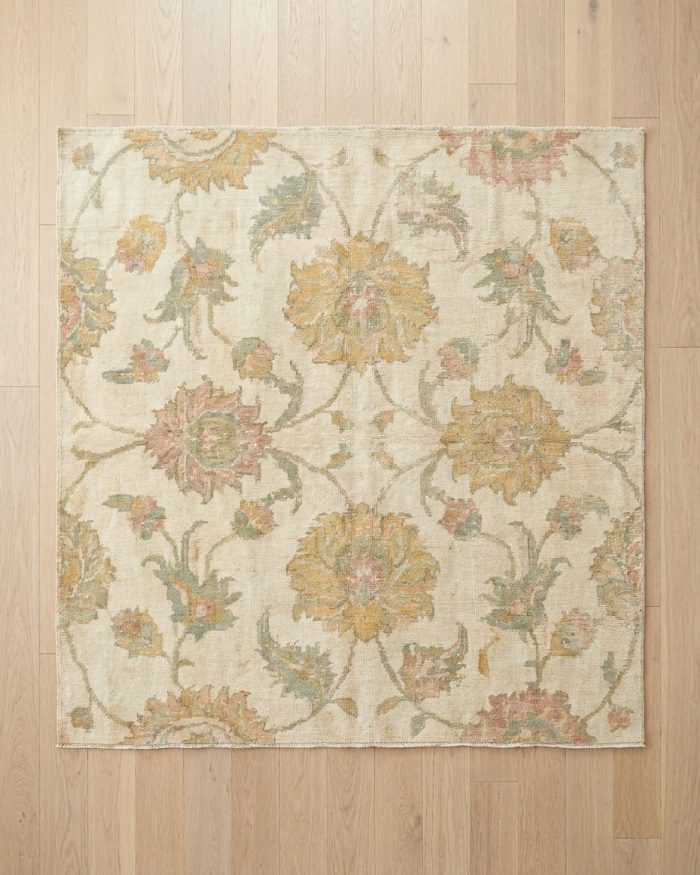 Vintage Turkish Square Oushak — 7' x 7'