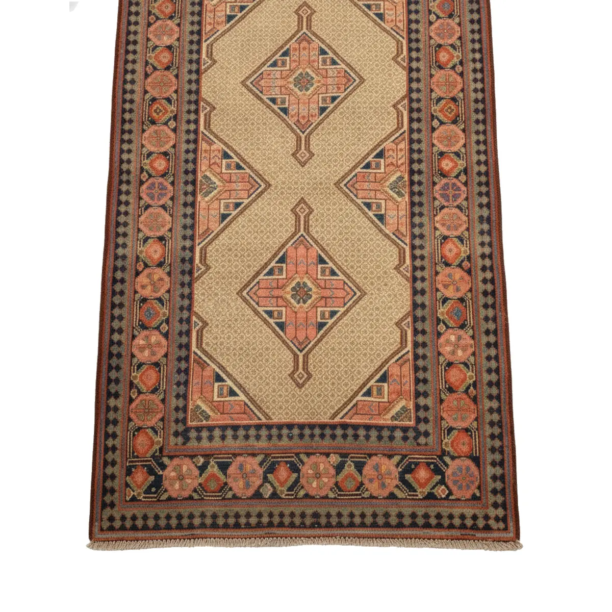 A very pretty antique Persian Serab runner. Size is 3'10x15'9. — border detail